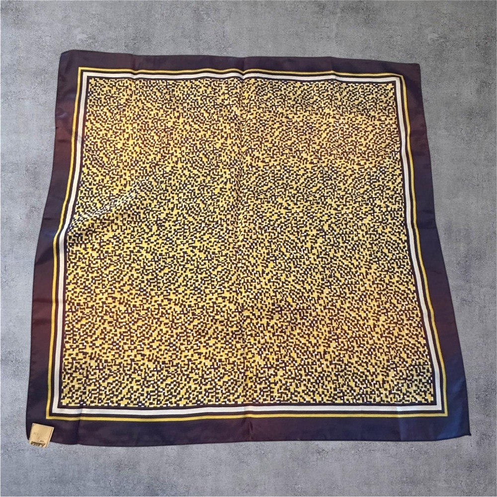 Goldblatt's 23" Square Scarf Womens Purple Yellow Geometric Vintage NOS Japan
